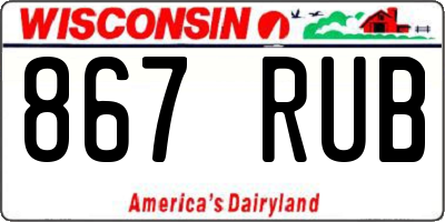 WI license plate 867RUB
