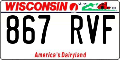 WI license plate 867RVF