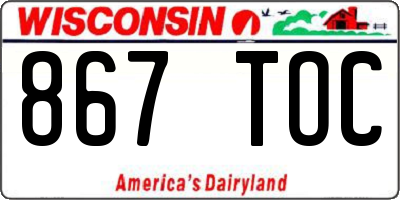 WI license plate 867TOC