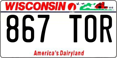 WI license plate 867TOR