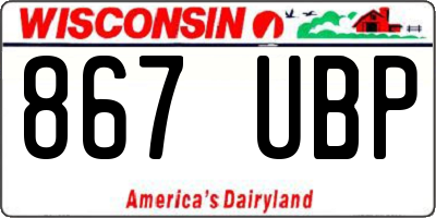 WI license plate 867UBP