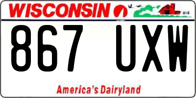 WI license plate 867UXW