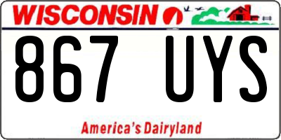 WI license plate 867UYS