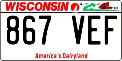 WI license plate 867VEF