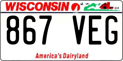 WI license plate 867VEG