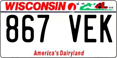 WI license plate 867VEK