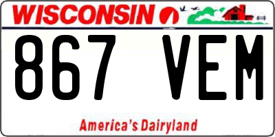 WI license plate 867VEM