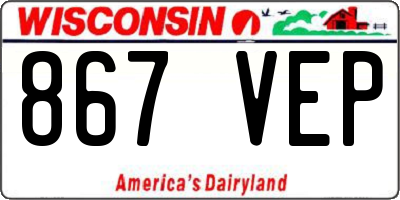 WI license plate 867VEP