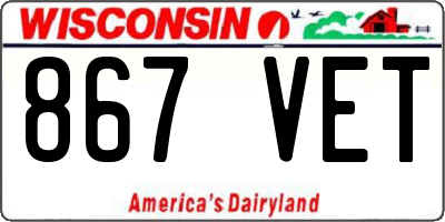 WI license plate 867VET