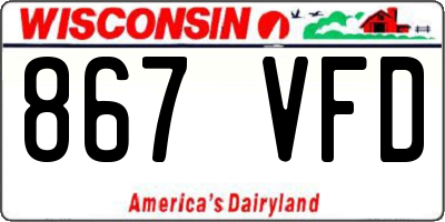 WI license plate 867VFD