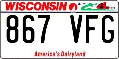 WI license plate 867VFG