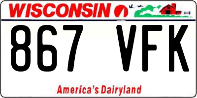 WI license plate 867VFK