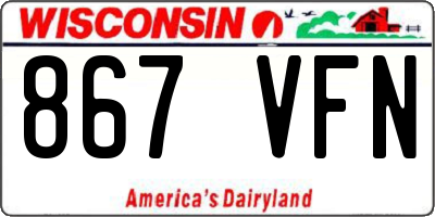 WI license plate 867VFN