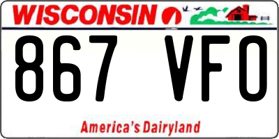 WI license plate 867VFO