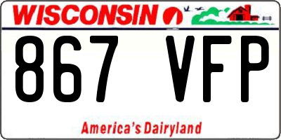 WI license plate 867VFP