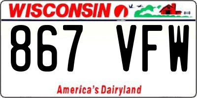 WI license plate 867VFW