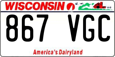 WI license plate 867VGC