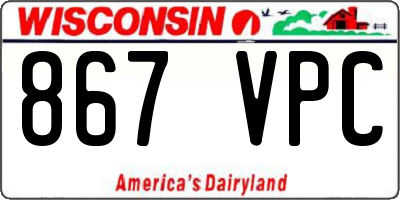 WI license plate 867VPC