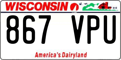 WI license plate 867VPU