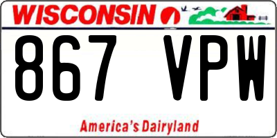 WI license plate 867VPW