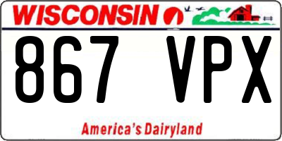 WI license plate 867VPX