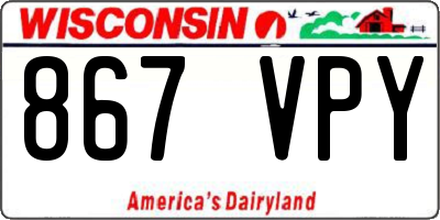 WI license plate 867VPY