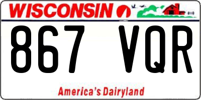 WI license plate 867VQR
