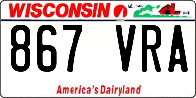 WI license plate 867VRA