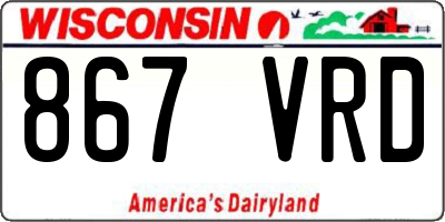 WI license plate 867VRD