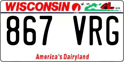 WI license plate 867VRG