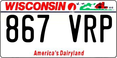WI license plate 867VRP