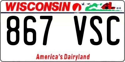 WI license plate 867VSC