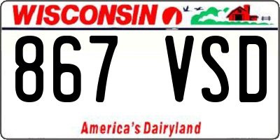 WI license plate 867VSD