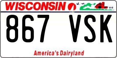 WI license plate 867VSK