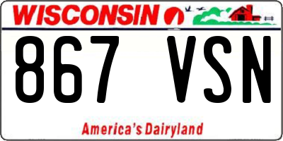 WI license plate 867VSN