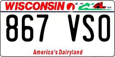 WI license plate 867VSO