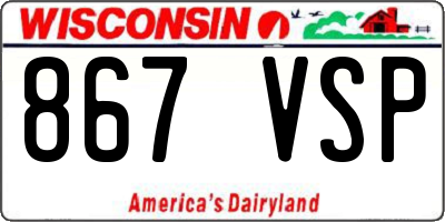 WI license plate 867VSP