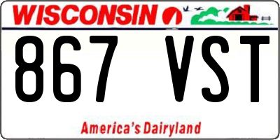 WI license plate 867VST