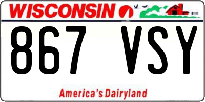 WI license plate 867VSY