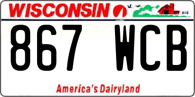 WI license plate 867WCB