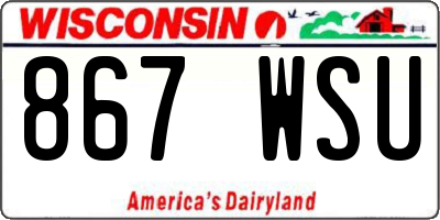 WI license plate 867WSU