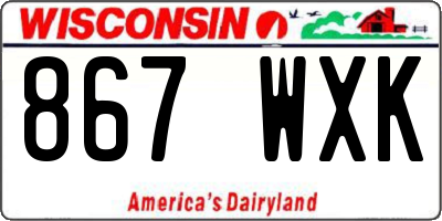 WI license plate 867WXK