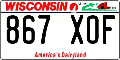 WI license plate 867XOF