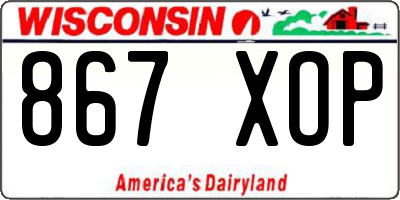 WI license plate 867XOP