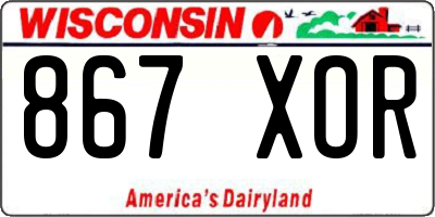 WI license plate 867XOR