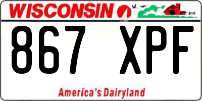 WI license plate 867XPF