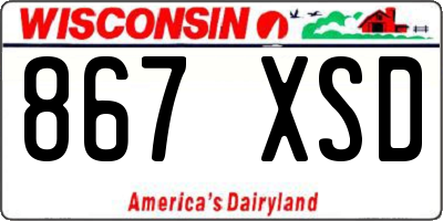 WI license plate 867XSD