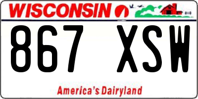 WI license plate 867XSW