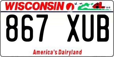 WI license plate 867XUB