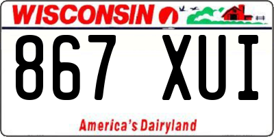 WI license plate 867XUI